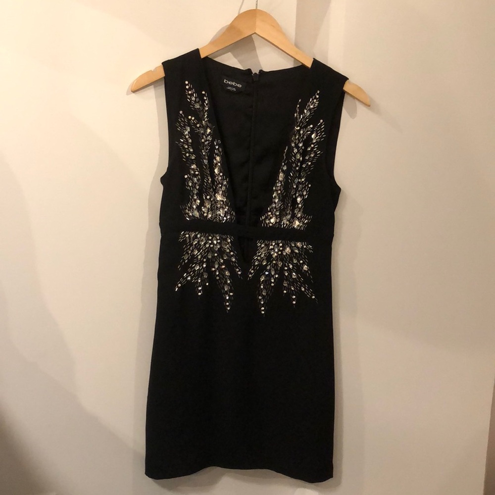NWOT Black Embellished Mini Dress